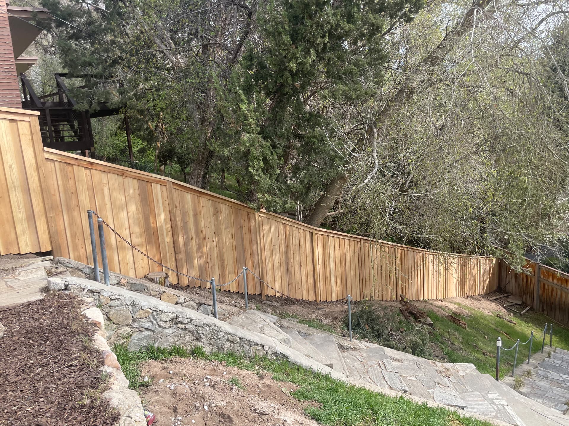 Cedar wood privacy fence installed by Spacemakers Fence in Utah